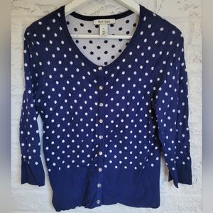 Navy & White Polka Dot Cardigan
